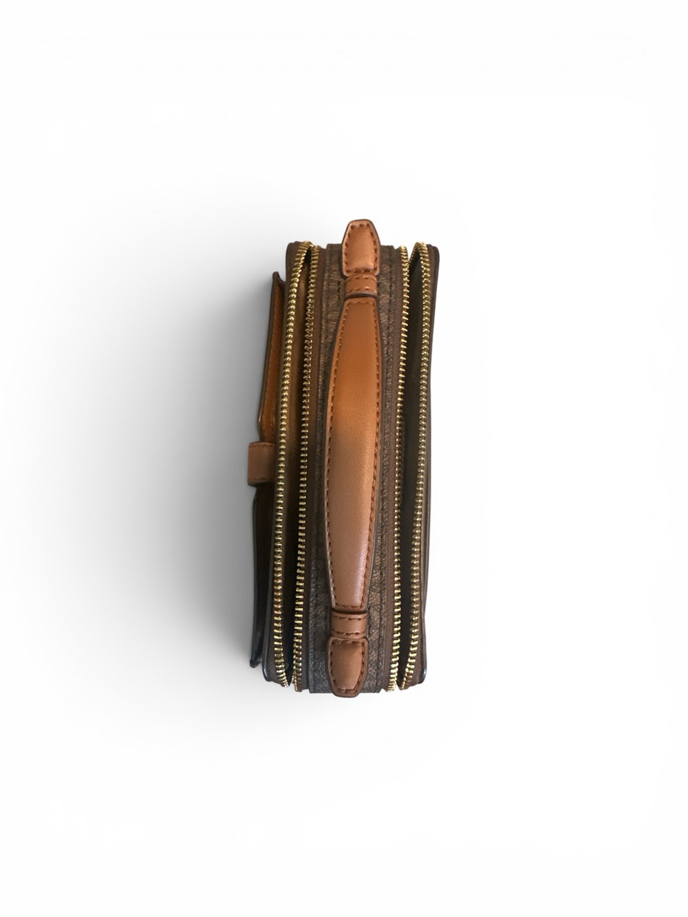 Michael Kors Brown Monogram Leather Top-Handle Wallet - Picture 7 of 12